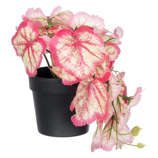 Artificial Garden RED BEGONIA PLANT 20948 Διακοσμητικό Φυτό Κόκκινη Μπιγόνια Φ23 x Υ16cm