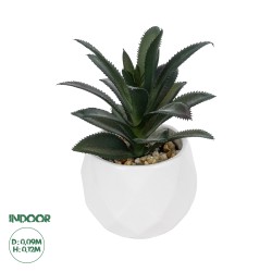 Artificial Garden SUCCULENT ALOE POTTED PLANT 20983 Διακοσμητικό Φυτό Αλόης Φ9 x Υ12cm