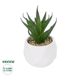 Artificial Garden SUCCULENT ALOE POTTED PLANT 20993 Διακοσμητικό Φυτό Αλόη Φ8 x Υ12cm