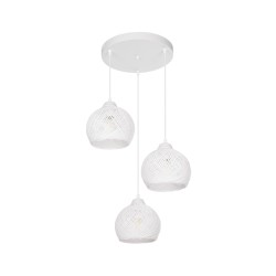 YASAM 203-0023 Vintage Κρεμαστό Φωτιστικό Οροφής με Ντουί 3 x E27 AC 220-240V IP20 - Λευκό - Μ42 x Π42 x Υ54cm