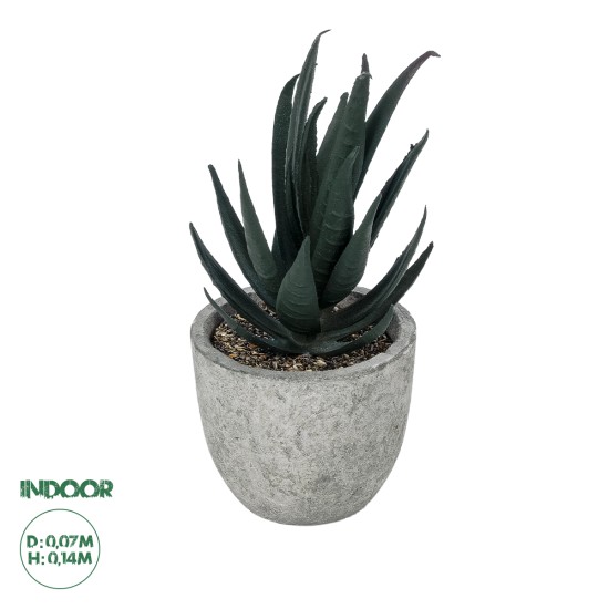 Artificial Garden SUCCULENT ALOE POTTED PLANT 21007 Διακοσμητικό Φυτό Αλόη  Φ7 x Υ14cm