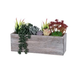 Artificial Garden SUCCULENT VARIUS PLANT POTTED 21033 Διακοσμητικό Φυτό Μίξ Μ29 x Π10 x Υ18cm