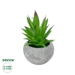 Artificial Garden SUCCULENT ALOE POTTED PLANT 21037 Διακοσμητικό Φυτό Αλόη Φ10 x Υ15cm