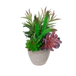 Artificial Garden SUCCULENT VARIUS PLANT POTTED 21039 Διακοσμητικό Φυτό Μίξ Μ17 x Υ20cm