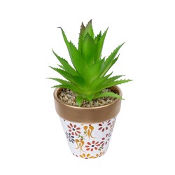 Artificial Garden SUCCULENT ALOE POTTED PLANT 21044 Διακοσμητικό Φυτό Αλόη Φ12 x Υ16cm