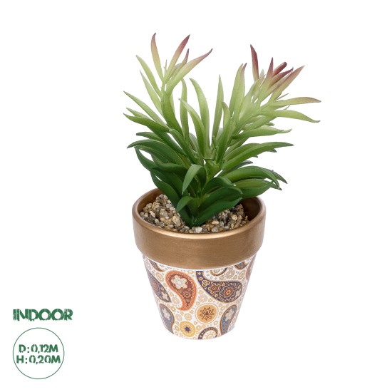 Artificial Garden SUCCULENT CRASSULA POTTED PLANT 21046 Διακοσμητικό Φυτό Κρασούλα  Φ12 x Υ20cm