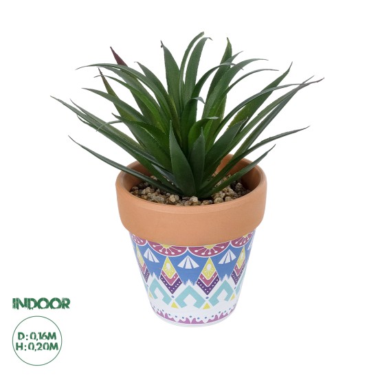 Artificial Garden SUCCULENT SANSEVIERIA POTTED PLANT 21047 Διακοσμητικό Φυτό Σανσεβιέρια  Φ16x Υ20cm