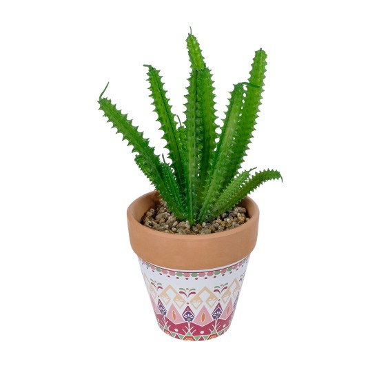 Artificial Garden SUCCULENT EUPHORBIA POTTED PLANT 21052 Διακοσμητικό Φυτό Ευφορβία Φ18 x Υ23cm