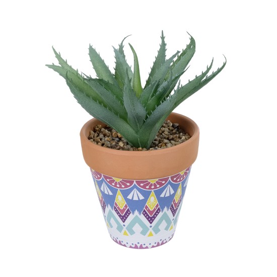 Artificial Garden SUCCULENT ALOE POTTED PLANT 21053 Διακοσμητικό Φυτό Αλόη  Φ15 x Υ19cm