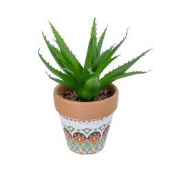 Artificial Garden SUCCULENT ALOE POTTED PLANT 21054 Διακοσμητικό Φυτό Αλόη  Φ15 x Υ19cm