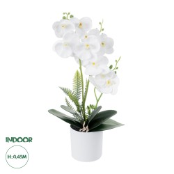 Artificial Garden WHITE ORCHID 21076 Διακοσμητικό Φυτό Λευκή Ορχιδέα Υ45cm