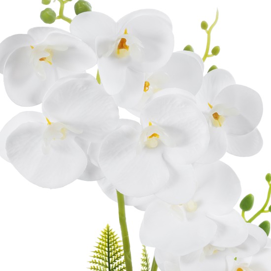 Artificial Garden WHITE ORCHID 21076 Διακοσμητικό Φυτό Λευκή Ορχιδέα Υ45cm