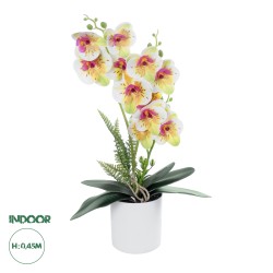 Artificial Garden WHITE - FUCHSIA ORCHID 21078 Διακοσμητικό Φυτό Λευκή - Φούξια Ορχιδέα Υ45cm