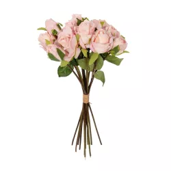 Artificial Garden PINK ROSE BOUQUET 21081 Τεχνητό Διακοσμητικό Μπουκέτο Τριαντάφυλλα Ροζ Y36cm