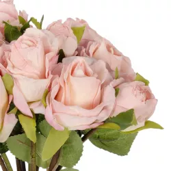 Artificial Garden PINK ROSE BOUQUET 21081 Τεχνητό Διακοσμητικό Μπουκέτο Τριαντάφυλλα Ροζ Y36cm
