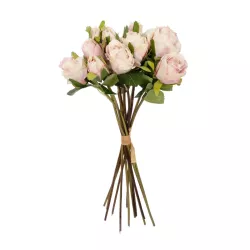 Artificial Garden PINK ROSE BOUQUET 21082 Τεχνητό Διακοσμητικό Μπουκέτο Τριαντάφυλλα Ροζ Y36cm