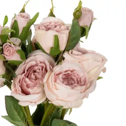 Artificial Garden DUSTY PINK ROSE BOUQUET 21084 Τεχνητό Διακοσμητικό Μπουκέτο Τριαντάφυλλα Ανοιχτό Ροζ Y44cm