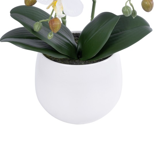 Artificial Garden WHITE ORCHID 21117 Διακοσμητικό Φυτό Λευκή Ορχιδέα Υ45cm