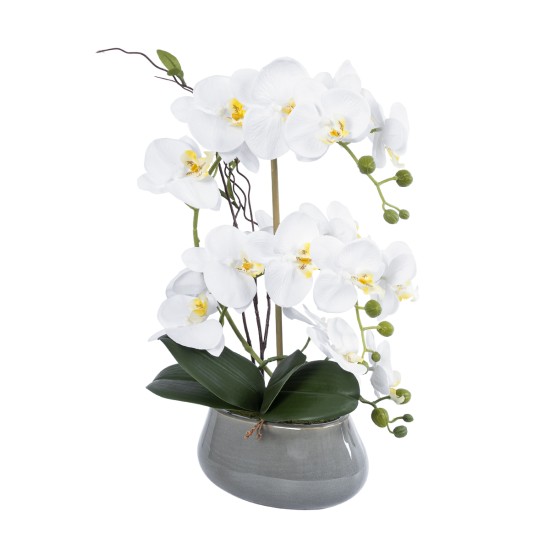 Artificial Garden WHITE ORCHID 21120 Διακοσμητικό Φυτό Λευκή Ορχιδέα Υ43cm