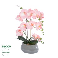 Artificial Garden SALMON PINK ORCHID 21122 Διακοσμητικό Φυτό Ροζ-Πορτοκαλί Ορχιδέα Υ43cm