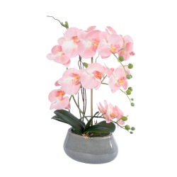 Artificial Garden SALMON PINK ORCHID 21122 Διακοσμητικό Φυτό Ροζ-Πορτοκαλί Ορχιδέα Υ43cm