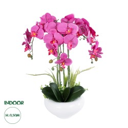 Artificial Garden DARK PINK ORCHID 21123 Διακοσμητικό Φυτό Φούξια Ορχιδέα Υ50cm