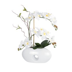 Artificial Garden WHITE ORCHID 21125 Διακοσμητικό Φυτό Λευκή Ορχιδέα Υ42cm