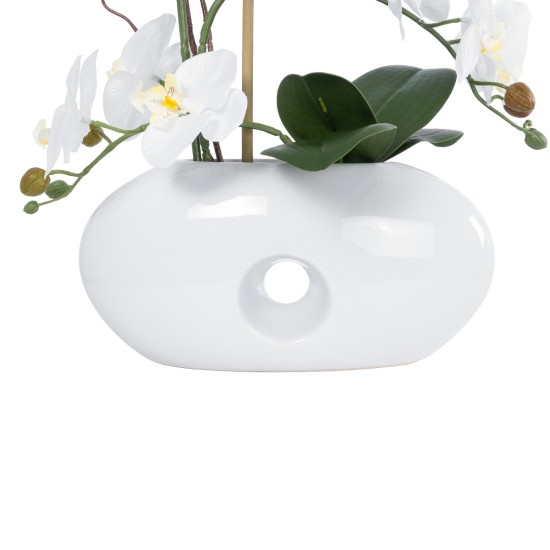 Artificial Garden WHITE ORCHID 21125 Διακοσμητικό Φυτό Λευκή Ορχιδέα Υ42cm