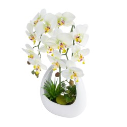 Artificial Garden WHITE ORCHID 21128 Διακοσμητικό Φυτό Λευκή Ορχιδέα Υ39cm