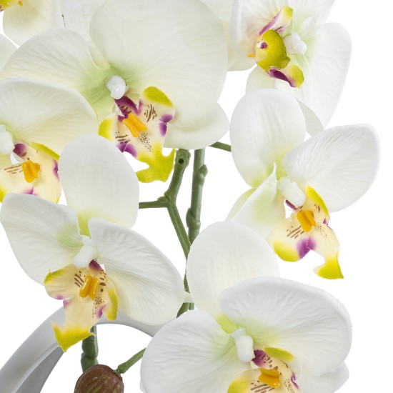 Artificial Garden WHITE ORCHID 21128 Διακοσμητικό Φυτό Λευκή Ορχιδέα Υ39cm