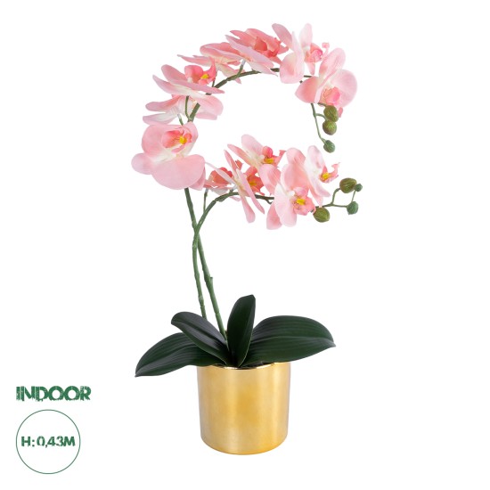 Artificial Garden SALMON PINK ORCHID 21129 Διακοσμητικό Φυτό Φούξια Ορχιδέα Υ43cm