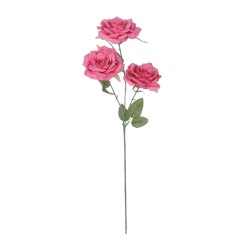Artificial Garden  HOT PINK ROSE BRANCH 21135 Τεχνητό Διακοσμητικό Κλαδί Τριαντάφυλλο Έντονο Ροζ Y66cm
