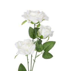 Artificial Garden WHITE ROSE BRANCH 21138 Τεχνητό Διακοσμητικό Κλαδί Λεύκο Τριαντάφυλλο Y66cm