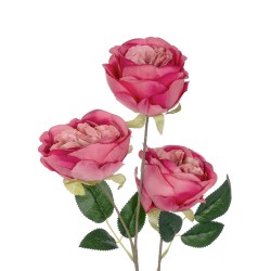 Artificial Garden HOT PINK ROSE BRANCH 21139 Τεχνητό Διακοσμητικό Κλαδί έντονο Ροζ Τριαντάφυλλο Y70cm