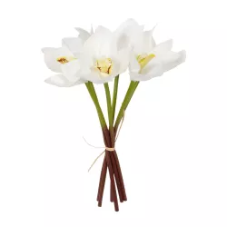 Artificial Garden WHITE ORCHID BOUQUET 21151 Τεχνητό Διακοσμητικό Μπουκέτο Λευκής Ορχιδέας Y26cm
