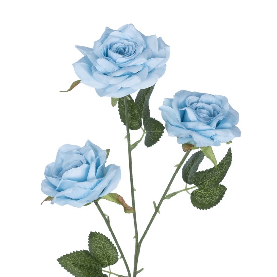 Artificial Garden SKY BLUE CLIMBING ROSE BRANCH 21191 Τεχνητό Διακοσμητικό Κλαδί Τριαντάφυλλο Ξεθωριασμένο Γαλάζιο Y66cm