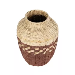 Artificial Garden TOULOUSE 21225 Διακοσμητικό Πλεκτό Καλάθι - Κασπώ Γλάστρα - Flower Pot Μπεζ με Κόκκινο Π25 x M25 x Υ32cm
