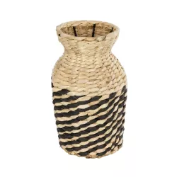 Artificial Garden VERSALLES 21226 Διακοσμητικό Πλεκτό Καλάθι - Κασπώ Γλάστρα - Flower Pot Μπεζ με Μαύρο Π16 x M16 x Υ25cm