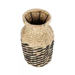 Artificial Garden VERSALLES 21226 Διακοσμητικό Πλεκτό Καλάθι - Κασπώ Γλάστρα - Flower Pot Μπεζ με Μαύρο Π16 x M16 x Υ25cm