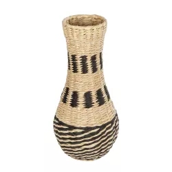 Artificial Garden BOLOGNA 21228 Διακοσμητικό Πλεκτό Καλάθι - Κασπώ Γλάστρα - Flower Pot Μπεζ με Μαύρο Π20 x M20 x Υ42cm