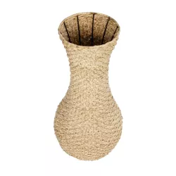 Artificial Garden SANDIAGO 21233 Διακοσμητικό Πλεκτό Καλάθι - Κασπώ Γλάστρα - Flower Pot Μπεζ Π30 x M30 x Υ60cm