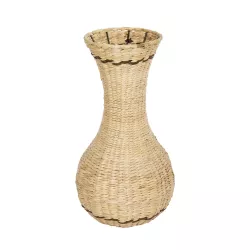 Artificial Garden MONACO 21236 Διακοσμητικό Πλεκτό Καλάθι - Κασπώ Γλάστρα - Flower Pot Μπεζ με Καφέ Π25 x M25 x Υ45cm