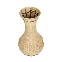 Artificial Garden MONACO 21236 Διακοσμητικό Πλεκτό Καλάθι - Κασπώ Γλάστρα - Flower Pot Μπεζ με Καφέ Π25 x M25 x Υ45cm