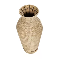 Artificial Garden MONTPELLIER 21237 Διακοσμητικό Πλεκτό Καλάθι - Κασπώ Γλάστρα - Flower Pot Μπεζ με Καφέ Π28 x M28 x Υ60cm