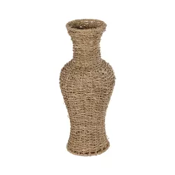 Artificial Garden TEXAS 21238 Διακοσμητικό Πλεκτό Καλάθι - Κασπώ Γλάστρα - Flower Pot Μπεζ Μ20 x Π20 x Υ43cm