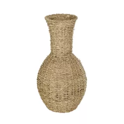 Artificial Garden MAUI 21242 Διακοσμητικό Πλεκτό Καλάθι - Κασπώ Γλάστρα - Flower Pot Μπεζ Π22 x M22 x Υ40cm