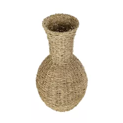 Artificial Garden MAUI 21242 Διακοσμητικό Πλεκτό Καλάθι - Κασπώ Γλάστρα - Flower Pot Μπεζ Π22 x M22 x Υ40cm