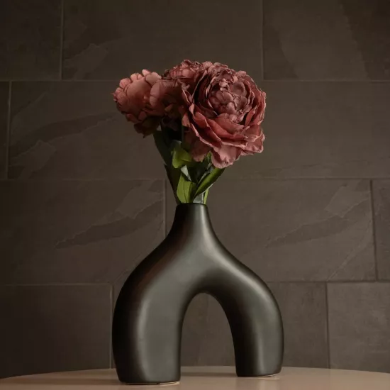 Artificial Garden TOLEDO 21249 Διακοσμητικό Κεραμικό Βάζo Μαύρο Π27 x Μ6 x Υ24 cm