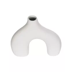 Artificial Garden TOLEDO 21251 Διακοσμητικό Κεραμικό Βάζo Λευκό Π27 x Μ6 x Υ24 cm