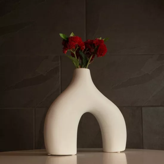 Artificial Garden TOLEDO 21251 Διακοσμητικό Κεραμικό Βάζo Λευκό Π27 x Μ6 x Υ24 cm Artificial Garden TOLEDO 21251 Διακοσμητικό Κεραμικό Βάζo Λευκό Π27 x Μ6 x Υ24 cm